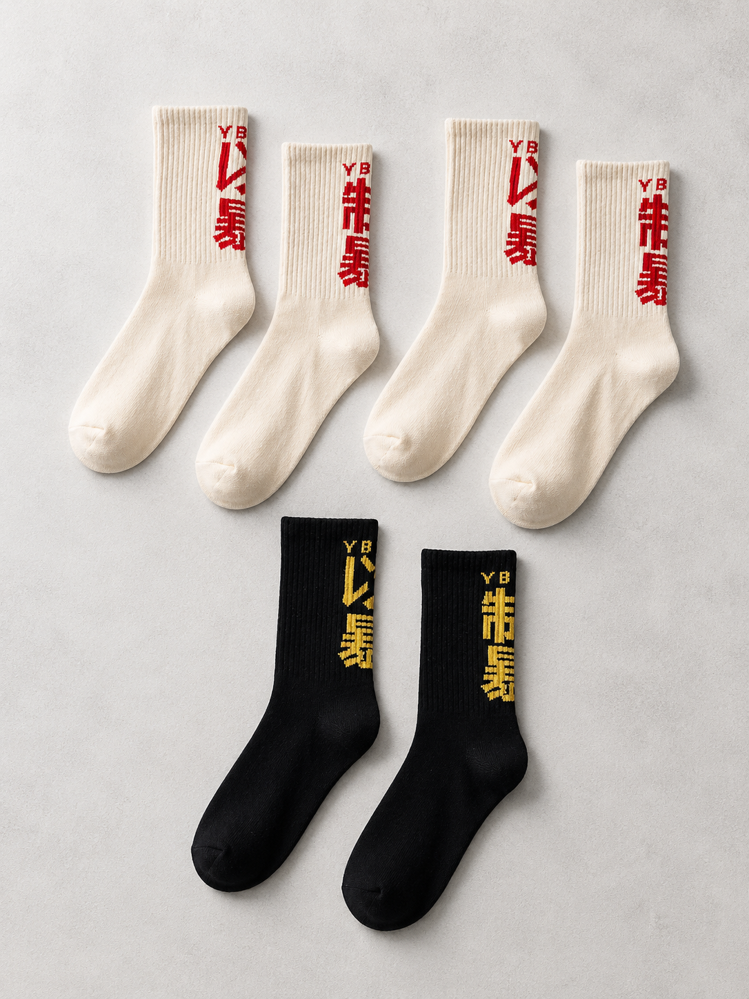 Chaussettes streetwear YBZB – caractères chinois Get ta chaussette Get ta chaussette