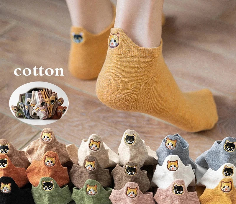 Chaussettes fantaisie à motif chat brodé Get ta chaussette Get ta chaussette