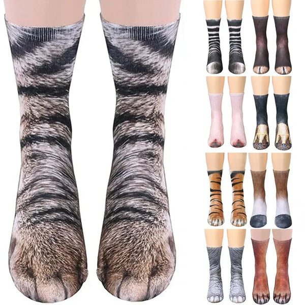Chaussettes 3D pattes de chat imprimées – vue frontale