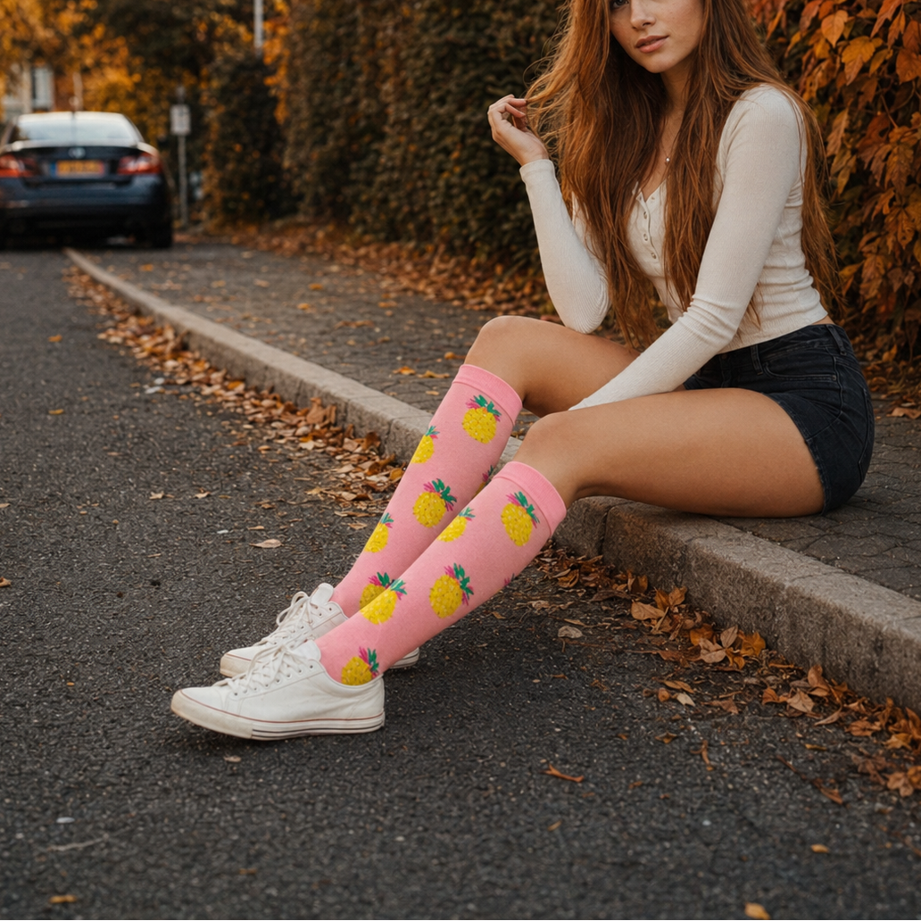 Chaussettes hautes streetwear colorées