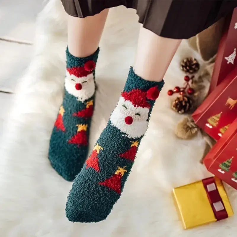 Lot De 2 En Polaire Corail Automne-Hiver - Sapin De Noël Pour Femme Lot De 2 En Polaire Corail Automne-Hiver - Sapin De Noël Pour Femme