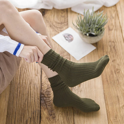 Chaussettes mi-hautes côtelées femme – détail côtes tricot en gros plan – Get ta chaussette