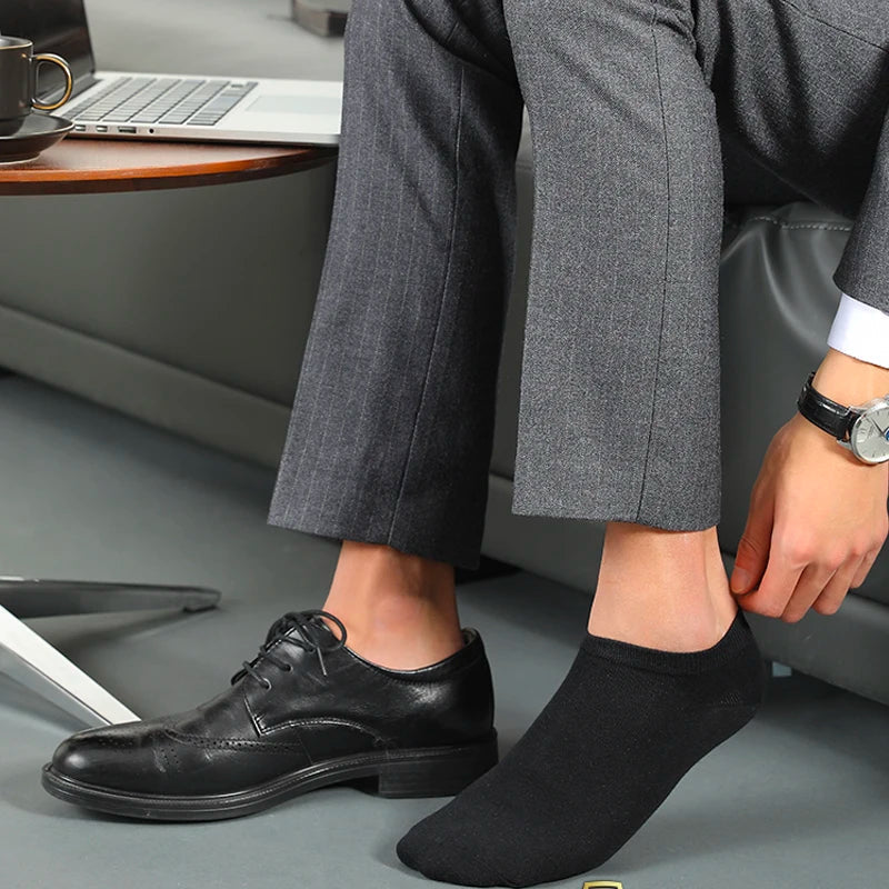 HSS Brand 100% Cotton Men Socks Summer Thin Breathable Socks High Quality No Show Boat Socks Black Short For Students Size 39-44 Get ta chaussette  Get ta chaussette