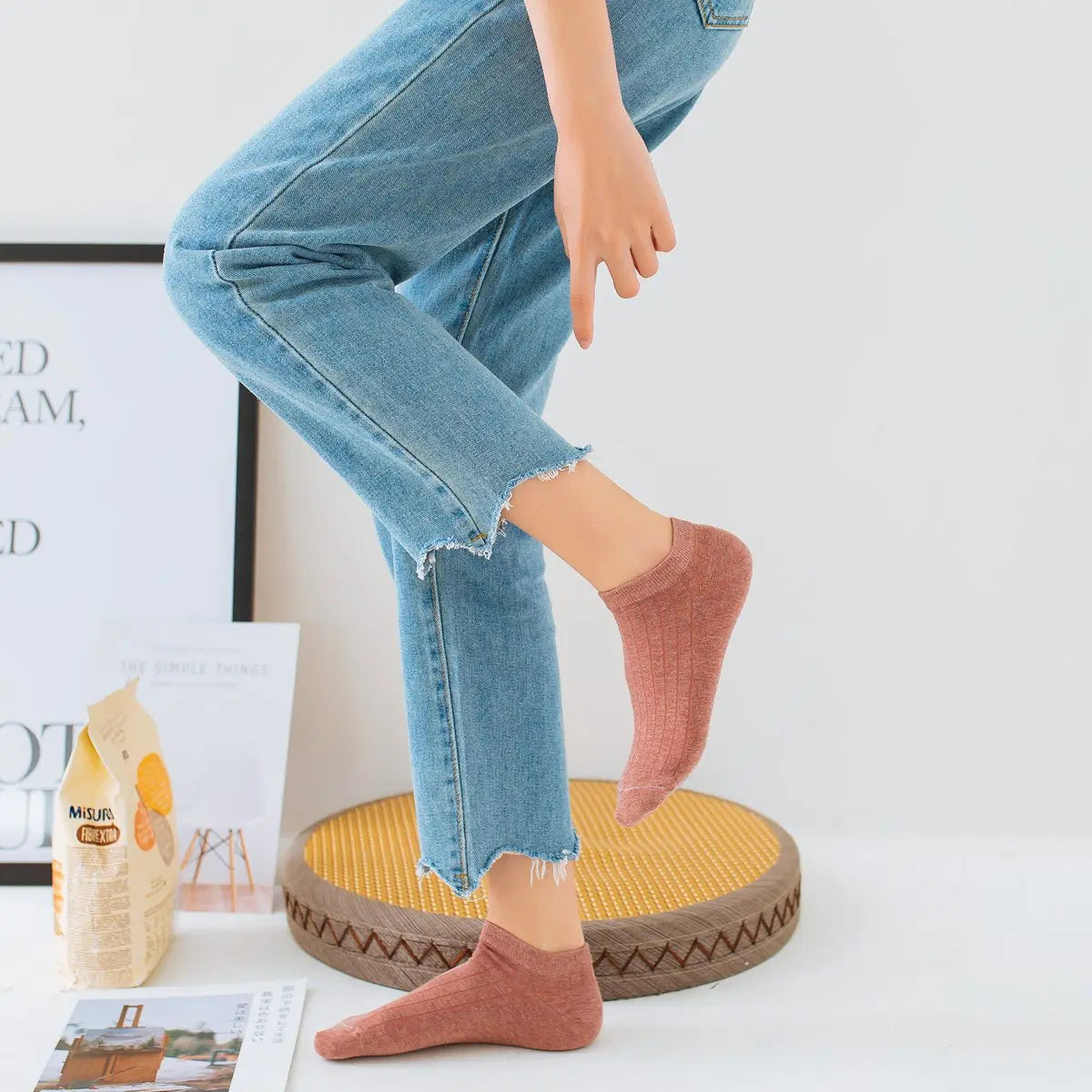 Chaussettes courtes colorées en coton – vue comparative des coloris disponibles – Get ta chaussette