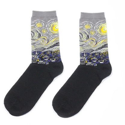 Chaussettes artistiques Van Gogh – peintures célèbres