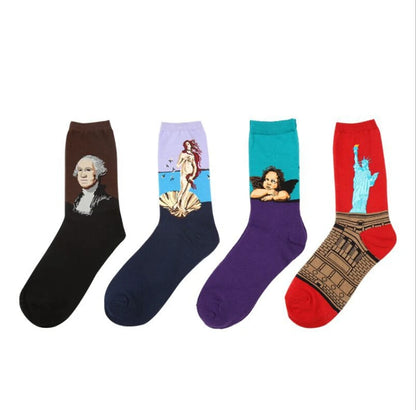 Chaussettes peintures célèbres rétro – vue frontale