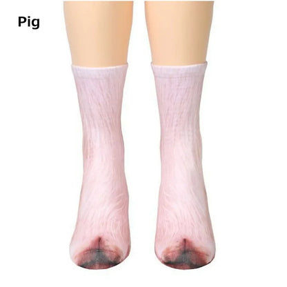 Chaussettes 3D pattes d'animaux – chat, chien, dinosaure