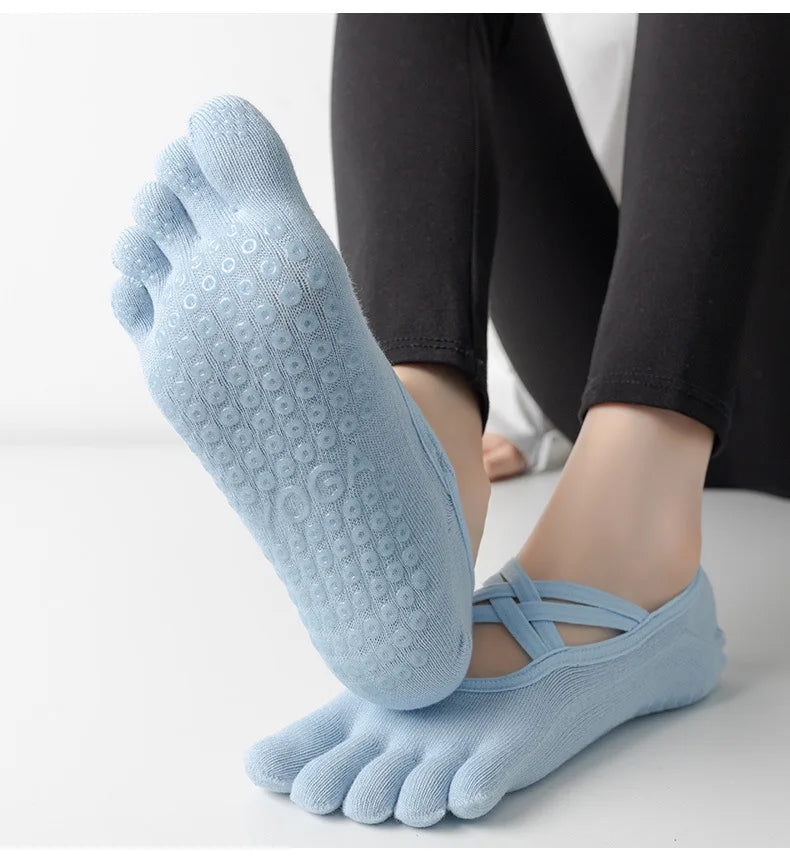 Chaussettes antidérapantes yoga pilates femme