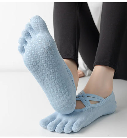Chaussettes antidérapantes yoga pilates femme
