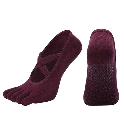 Chaussettes antidérapantes yoga pilates femme
