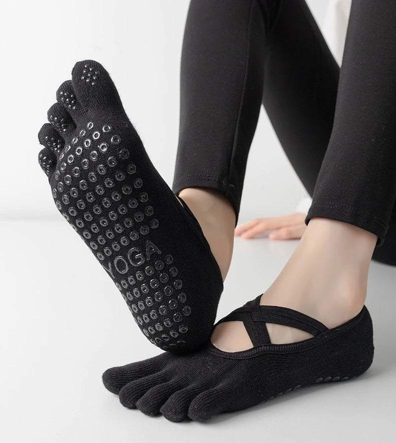 Chaussettes antidérapantes yoga pilates femme