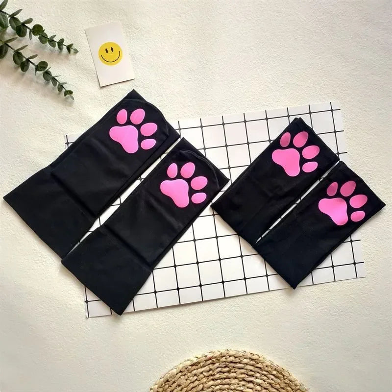 Womens Over Above Knee Socks Thigh High Stockings Kitten Claw Cat Paw Pad Ladies pink 3D Long Sock Cosplay Harajuku Y2k female Get ta chaussette  Get ta chaussette