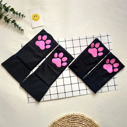 Womens Over Above Knee Socks Thigh High Stockings Kitten Claw Cat Paw Pad Ladies pink 3D Long Sock Cosplay Harajuku Y2k female Get ta chaussette  Get ta chaussette