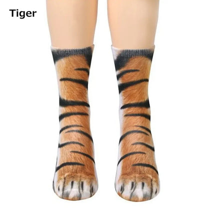Chaussettes 3D pattes d'animaux – chat, chien, dinosaure