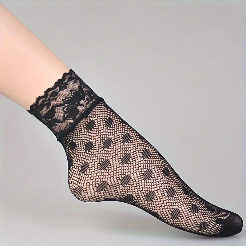 Chaussettes invisibles dentelle ultra-fines femme – vue frontale
