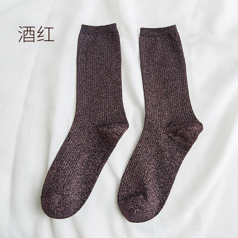 Chaussettes femme à paillettes  – Style kawaii & streetwear