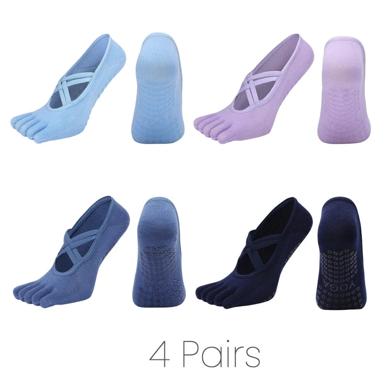 Chaussettes antidérapantes yoga pilates femme