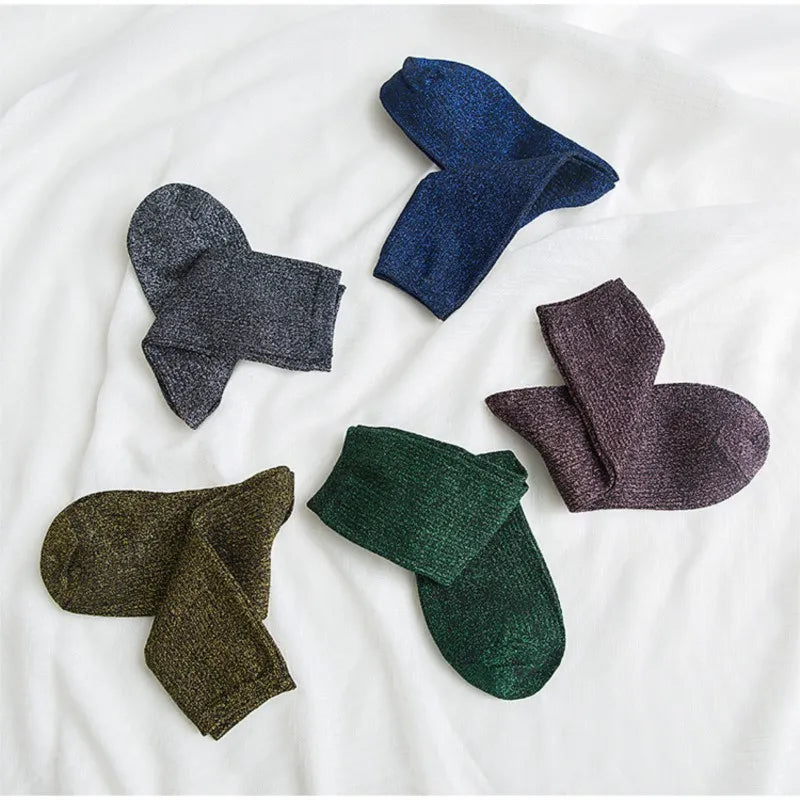 Chaussettes femme à paillettes  – Style kawaii & streetwear