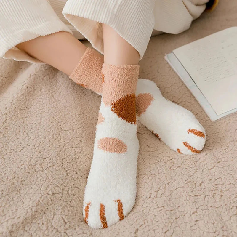 Chaussettes super soft patte de chat – détail texture polaire synthétique – Get ta chaussette