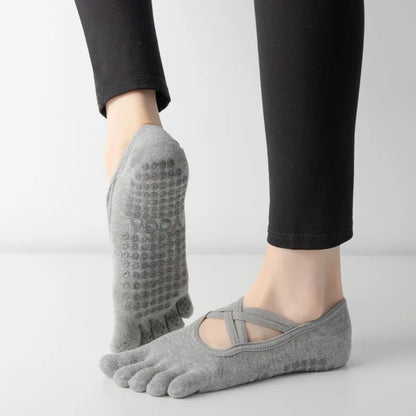 Chaussettes yoga open-toe antidérapantes – grip silicone sous la semelle – Get ta chaussette