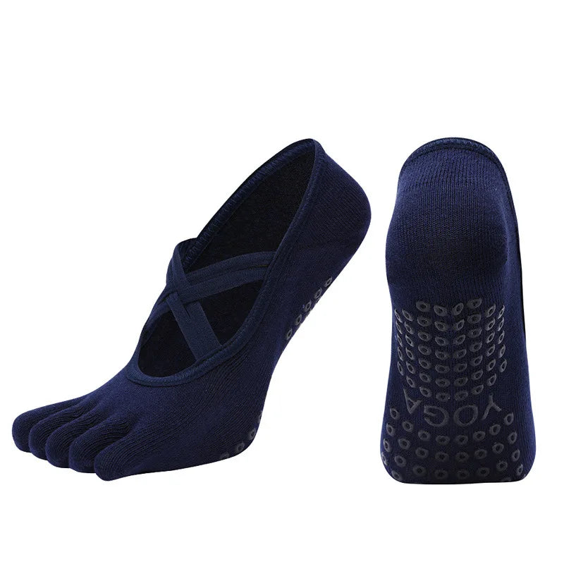 Chaussettes antidérapantes yoga pilates femme