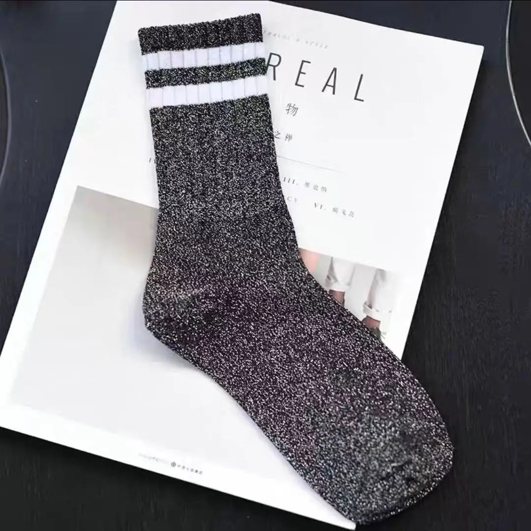 Chaussettes femme à paillettes  – Style kawaii & streetwear