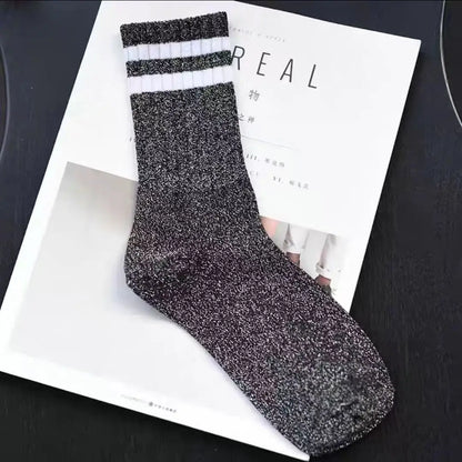 Chaussettes femme à paillettes  – Style kawaii & streetwear