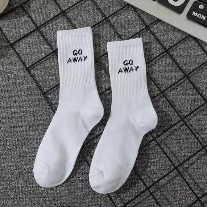 Chaussettes jacquard lettres streetwear