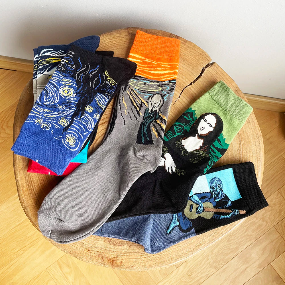 Chaussettes art Van Gogh unisexe – motif Tournesols