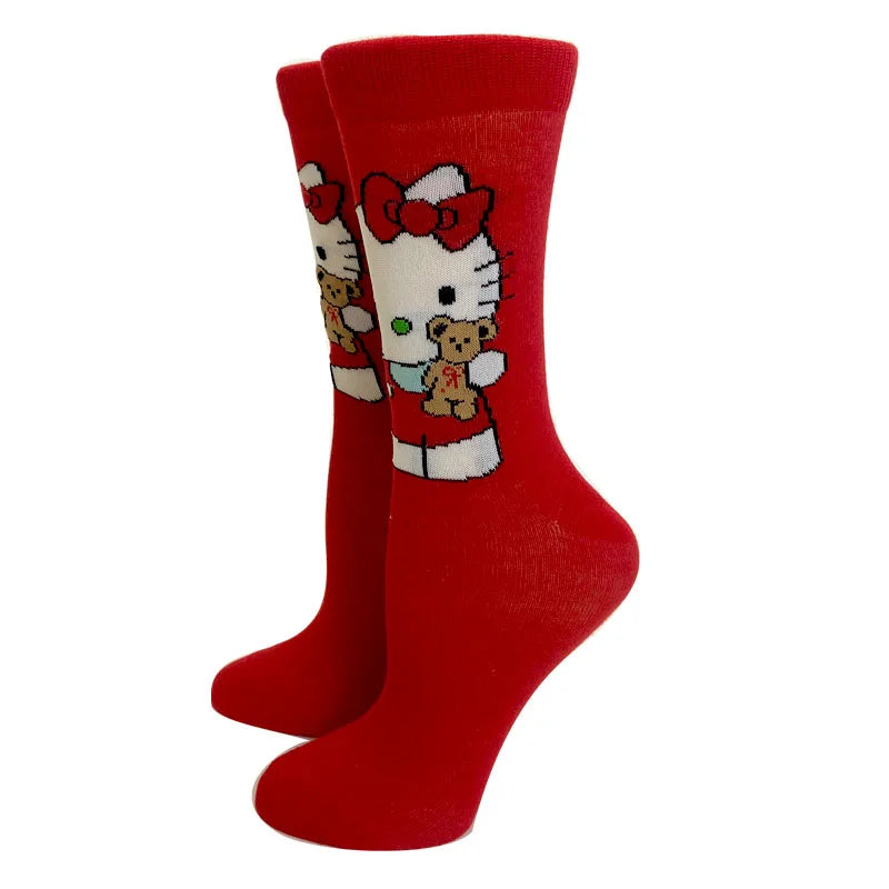 Chaussettes chat Harajuku colorées