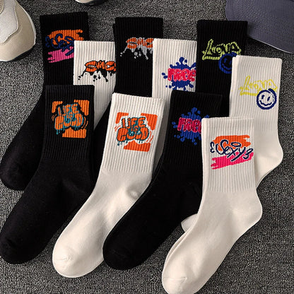 Lot 5 ou 10 paires chaussettes graffiti – vue comparative assortiments A et B – Get ta chaussette
