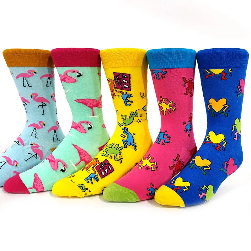 5 Pairs/Pack Cassic Retro Fashion Men Socks Combed Cotton Rhombus Solid Color Argyle Casual Business Dress Party Socks Get ta chaussette  Get ta chaussette