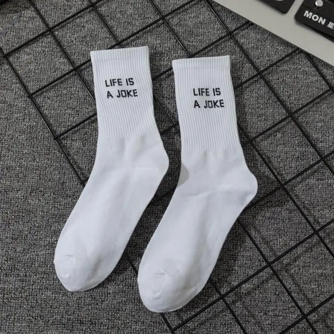 Chaussettes jacquard lettres streetwear
