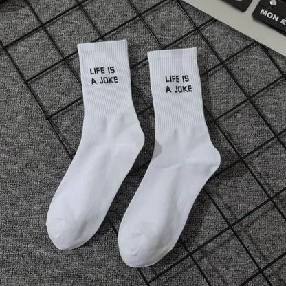 Chaussettes jacquard lettres streetwear