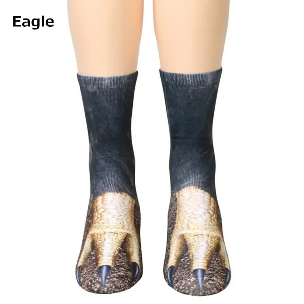Chaussettes 3D pattes d'animaux – chat, chien, dinosaure