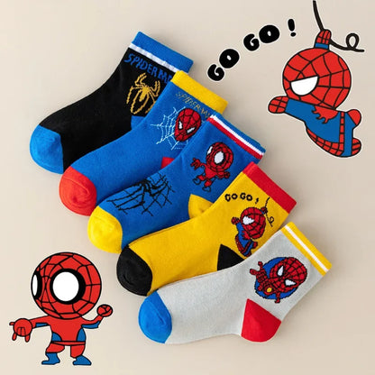 Lot 5 chaussettes Spiderman mid-tube garçon