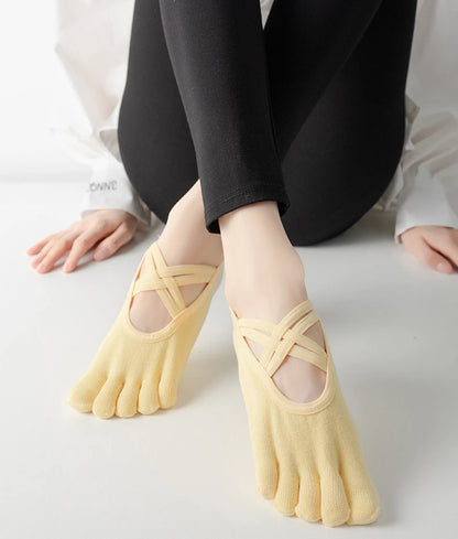 Chaussettes antidérapantes yoga pilates femme