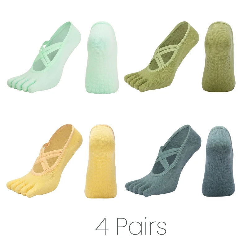 Chaussettes antidérapantes yoga pilates femme