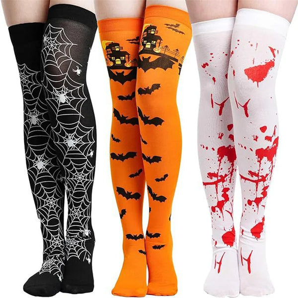 Chaussettes hautes d'Halloween motifs effrayants
