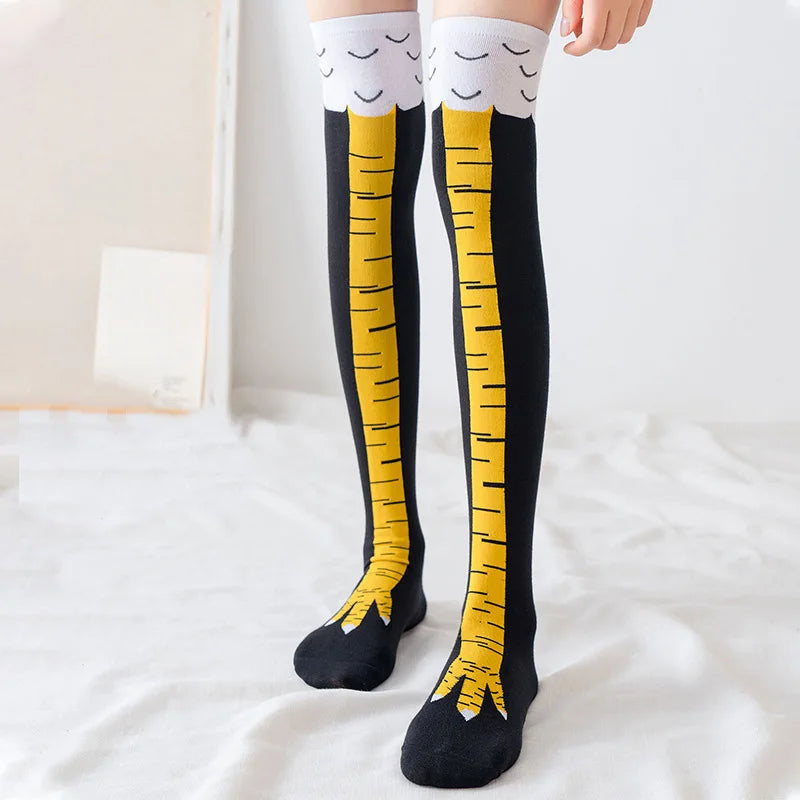 Chaussettes poulet rigolo montantes – cadeau blague