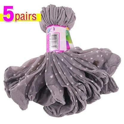 Women's Silk Summer Socks Transparent Dot Lace Short - Breathable Ultra-Thin Elastic Non-Slip Sexy Stockings 5/10/20 Pairs Get ta chaussette  Get ta chaussette