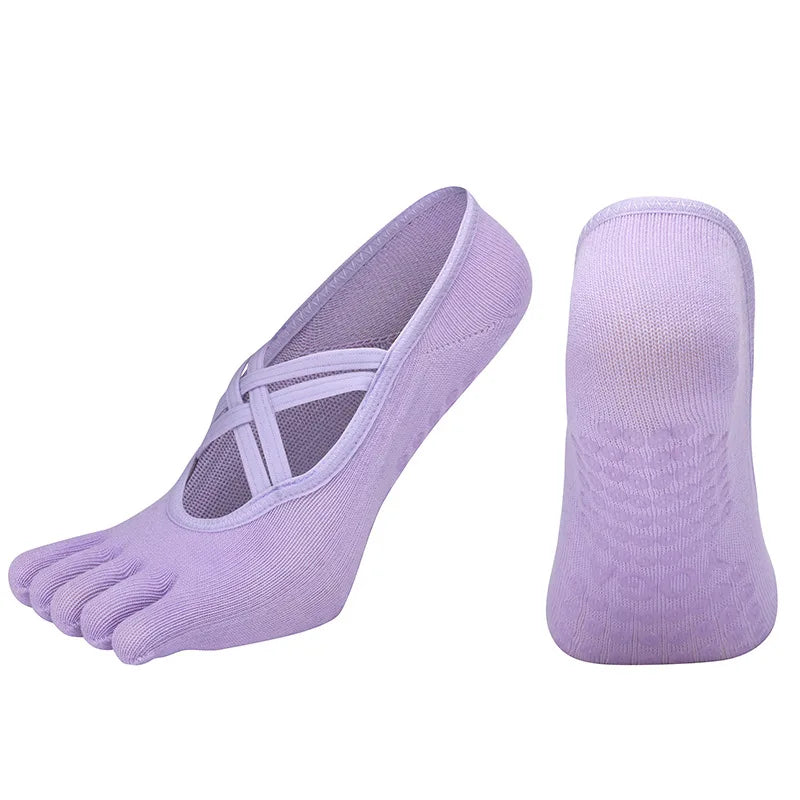 Chaussettes antidérapantes yoga pilates femme