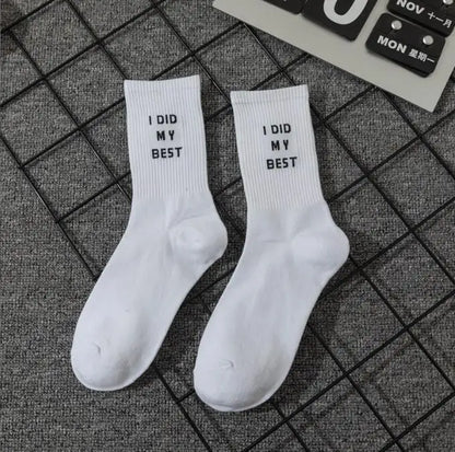 Chaussettes jacquard lettres streetwear