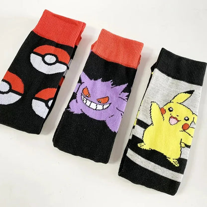 Lot chaussettes Pokémon anime – Pikachu Gengar Évoli