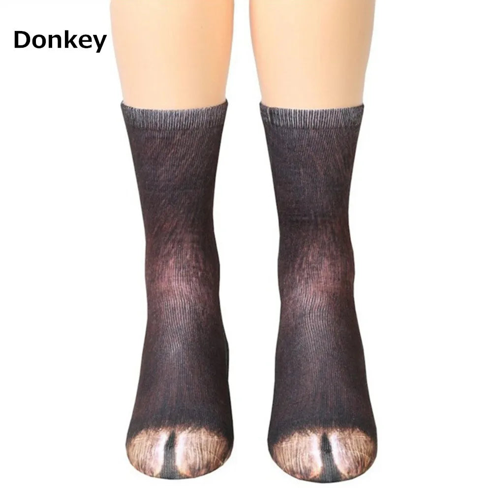 Chaussettes 3D pattes d'animaux – chat, chien, dinosaure