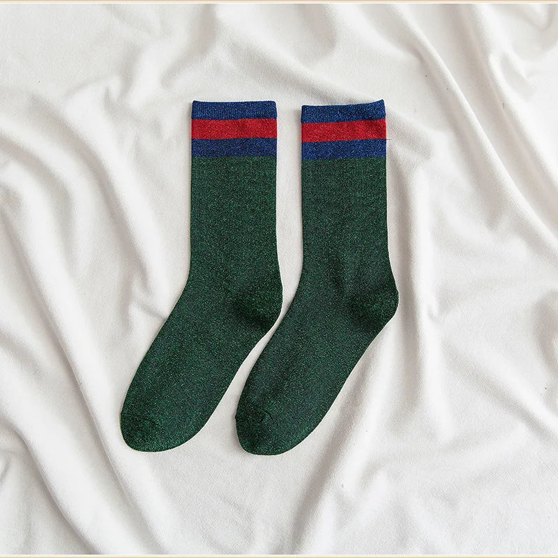 Chaussettes femme à paillettes  – Style kawaii & streetwear