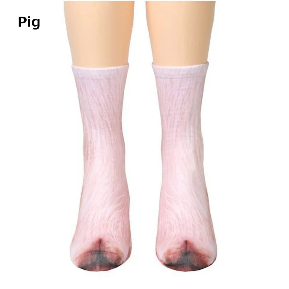 Chaussettes 3D pattes d'animaux – chat, chien, dinosaure