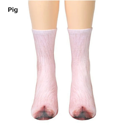 Chaussettes 3D pattes d'animaux – chat, chien, dinosaure