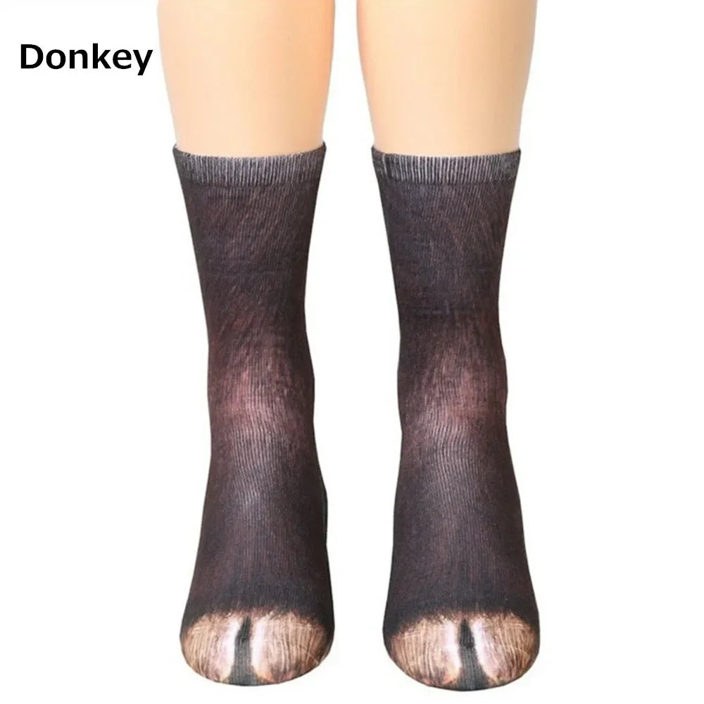 Chaussettes 3D pattes d'animaux – chat, chien, dinosaure