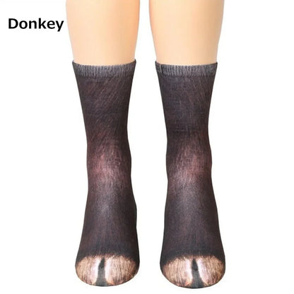 Chaussettes 3D pattes d'animaux – chat, chien, dinosaure